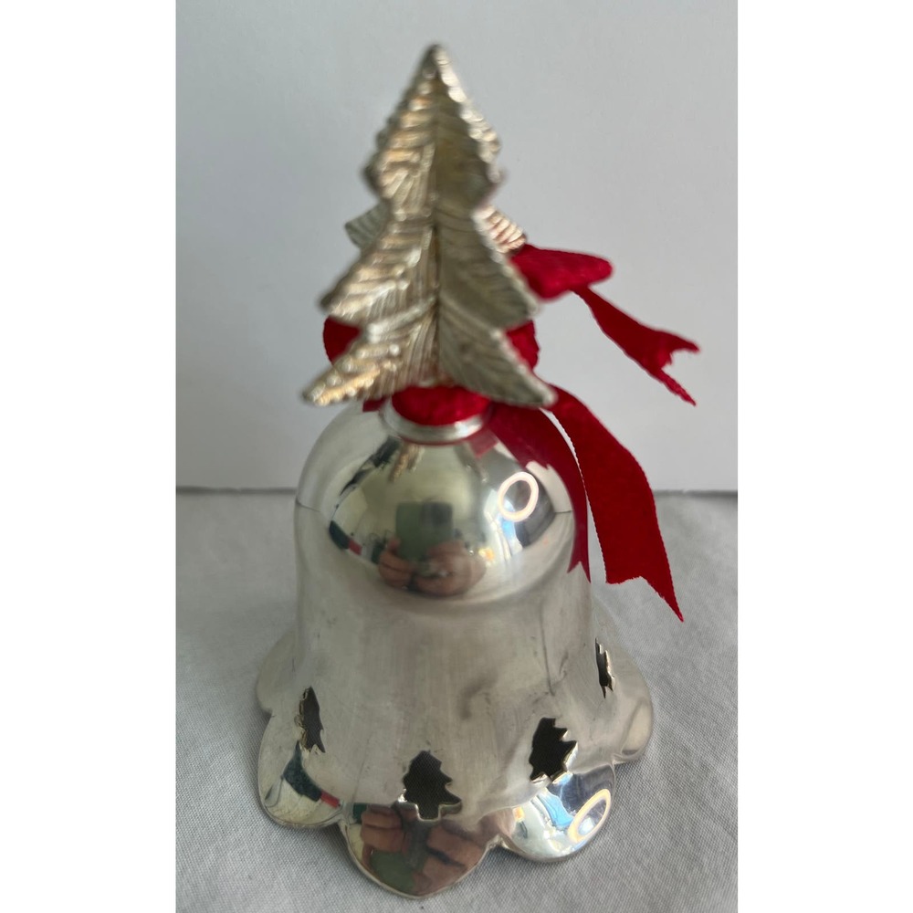 Christmas‎ Ornament Bell 1995 Silverplated in box - Picture 3 of 9